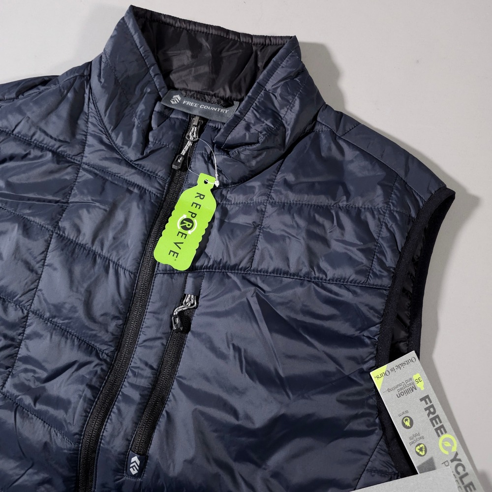 Free Country Puffer Vest Men XXL‎ Dark Navy Blue Freecycle Quilted 75-MOF3602